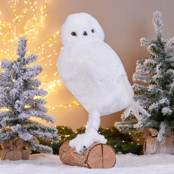 Weihnachtseule (H49 cm) Floconis Wei�