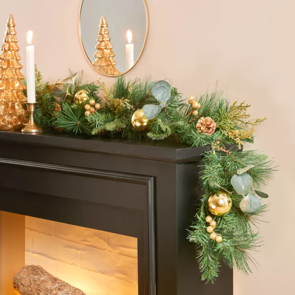 Guirlande de sapin (200 cm) Feuilles d'eucalyptus Vert