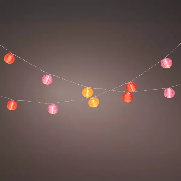 Buitenverlichtingsslinger op batterijen 10 LED (2,7 m) Chinese lantaarns Meerkleurig