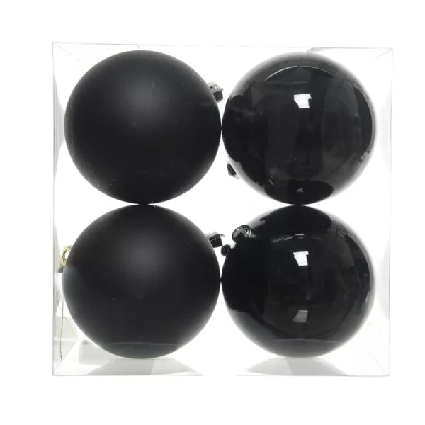 Lot de 4 boules de No�l (D100 mm) Aravis Noir