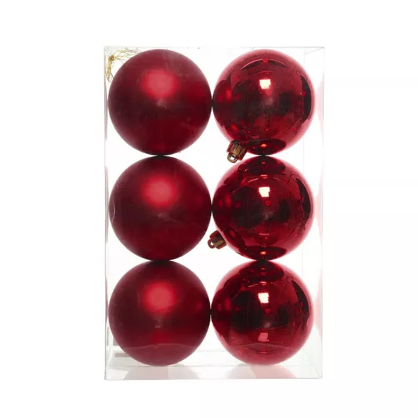 Set di 6 palline di Natale (D80 mm) Aravis Bordeaux