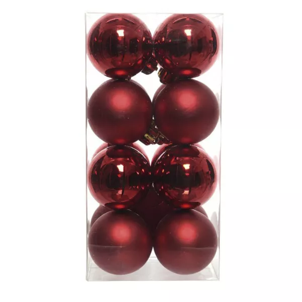 Lot de 16 boules de No�l (D40 mm) Aravis Bordeaux