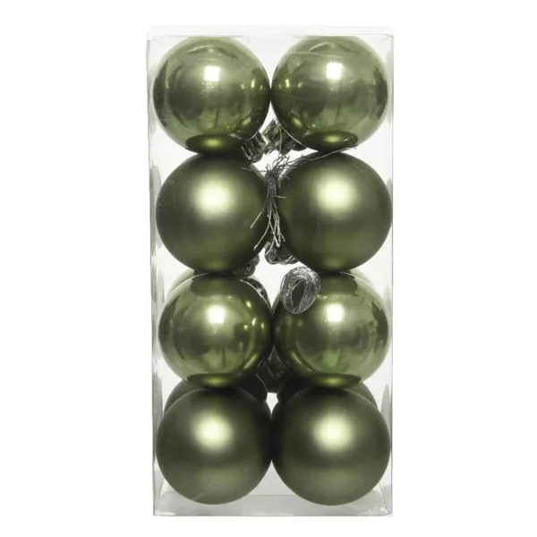 Lote de 16 bolas de Navidad (D40 mm) Aravis Verde romero