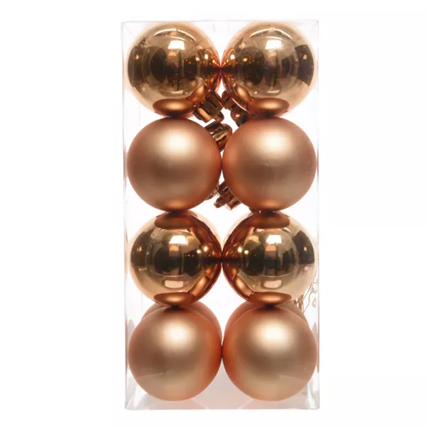 Lot de 16 boules de No�l (D40 mm) Aravis Cognac