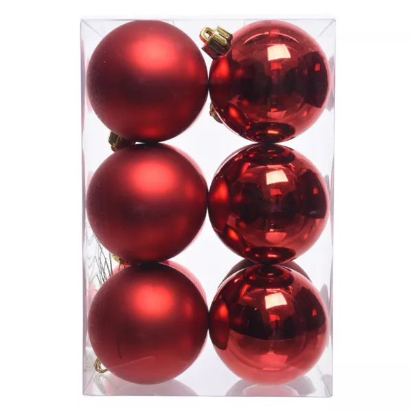 Set di 12 palline di Natale (D60 mm) Aravis Rosso