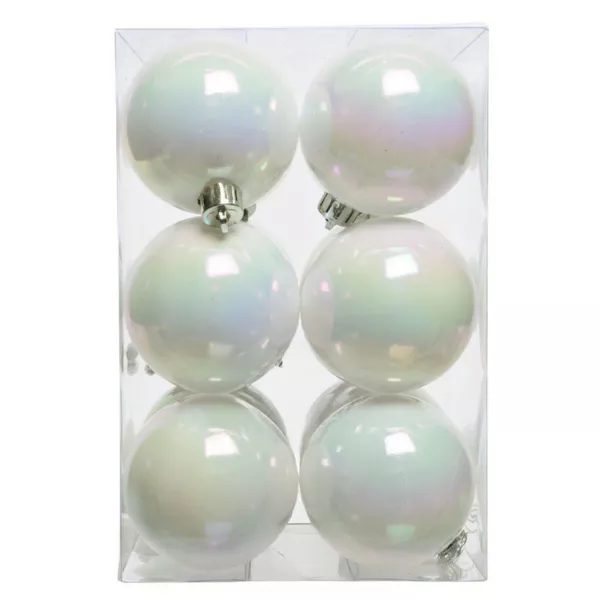 Lot de 12 boules de No�l (D60 mm) Aravis Blanc iris�