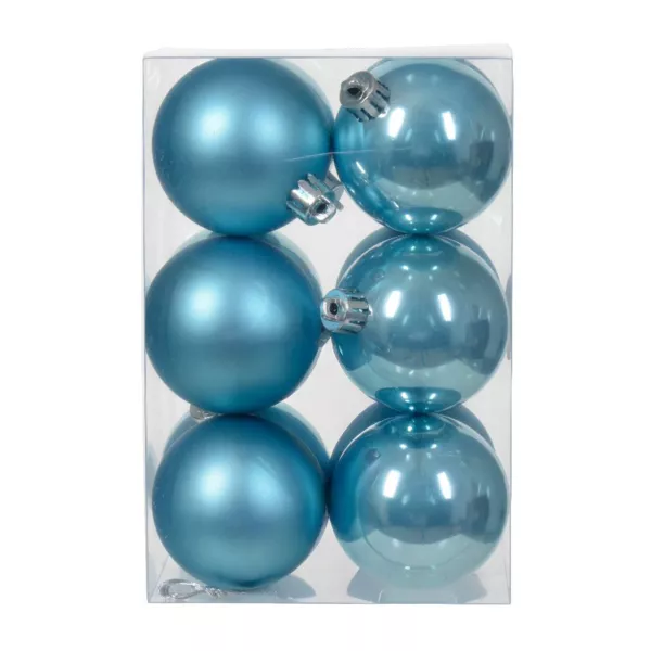 Lot de 12 boules de No�l (D60 mm) Aravis Bleu p�tillant
