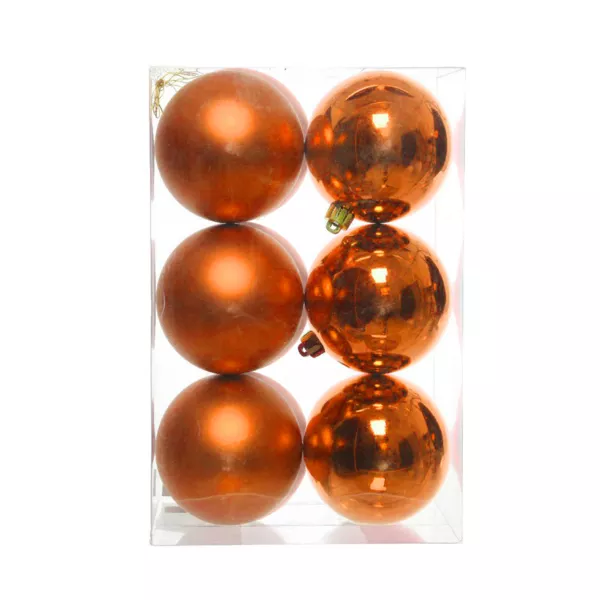 Lote de 12 bolas de Navidad (D60 mm) Aravis Naranja