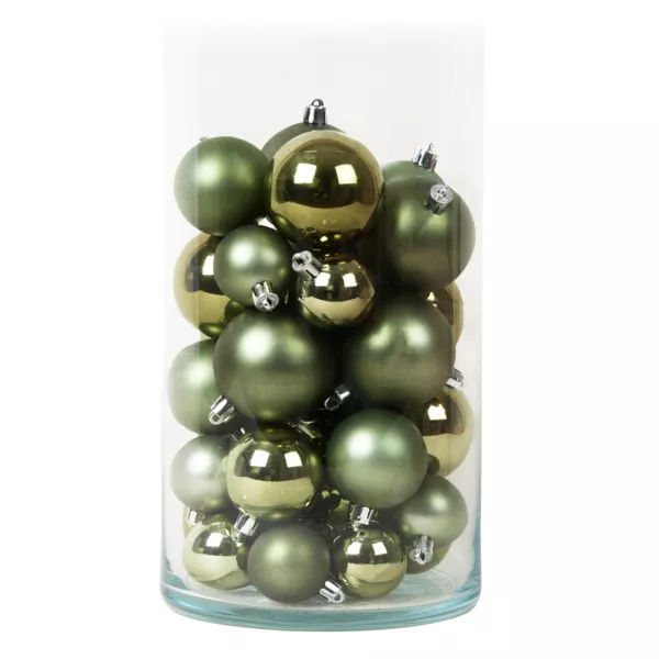 Set van 30 kerstballen (D60 mm) Aravis Rozemarijn Groen