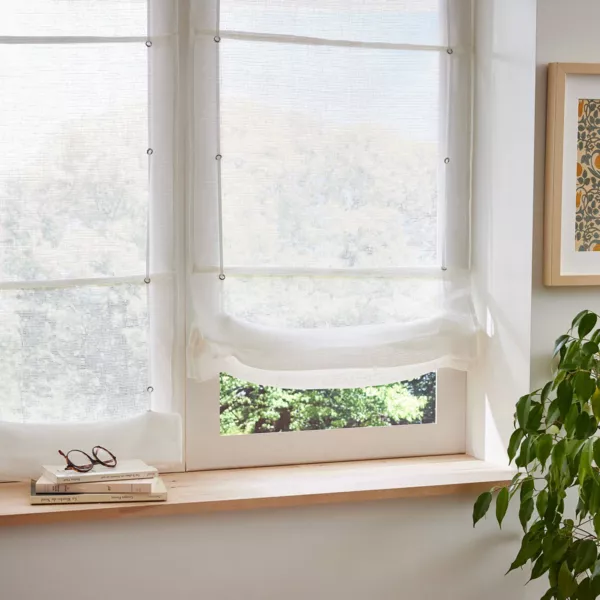 Estor plegable con barra (45 x 180 cm) Luca Blanco