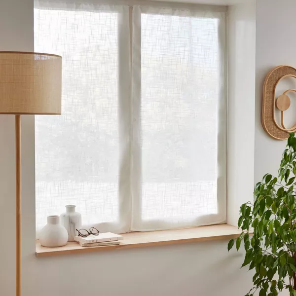 Paar Vorh�nge mit Schlaufen, Leinenoptik (60 x 120 cm) Robin Wei�