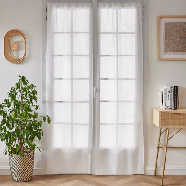 Paar Vorh�nge mit Schlaufen, Leinenoptik (70 x 200 cm) Luca Wei�