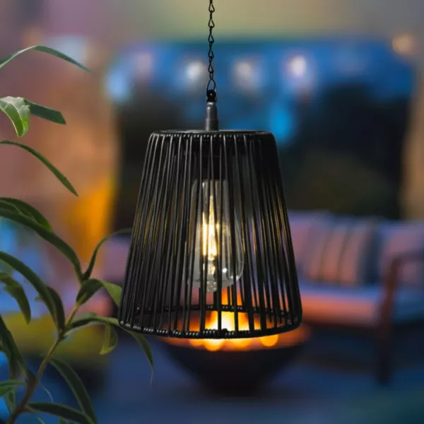 L�mpara colgante solar LED para jard�n (H58 cm) Midtown Negro