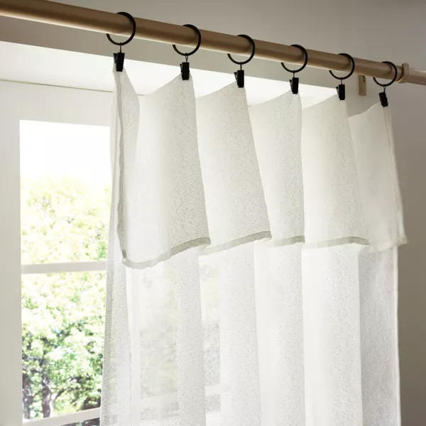 Verstellbarer Boucl�-Vorhang (140 x max 300 cm) Eliott Cremewei�