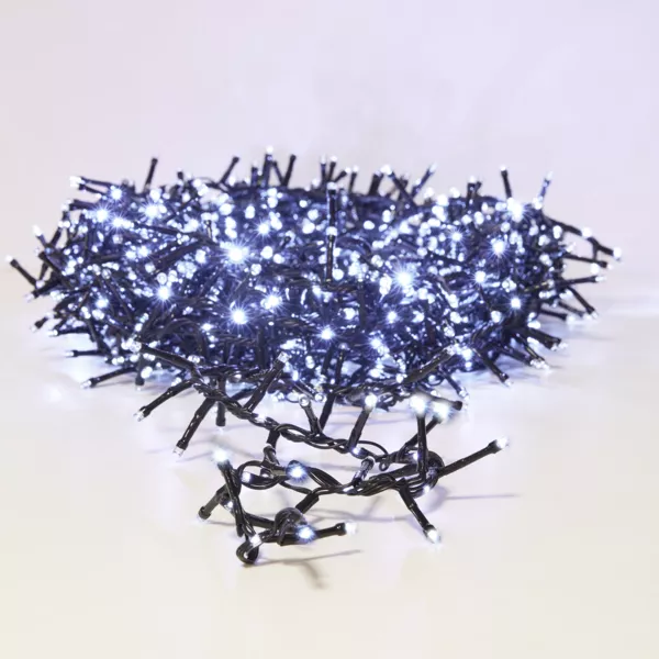 Ghirlanda luminosa 15 m 1060 LED cavo nero effetto cascata Bianco freddo
