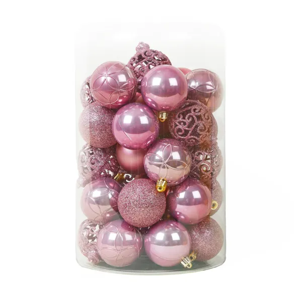 Set van 35 kerstballen (D60 mm) Aravis Oudroze