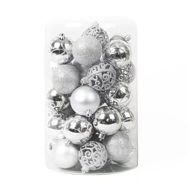 Set van 35 kerstballen (D60 mm) Aravis Zilver