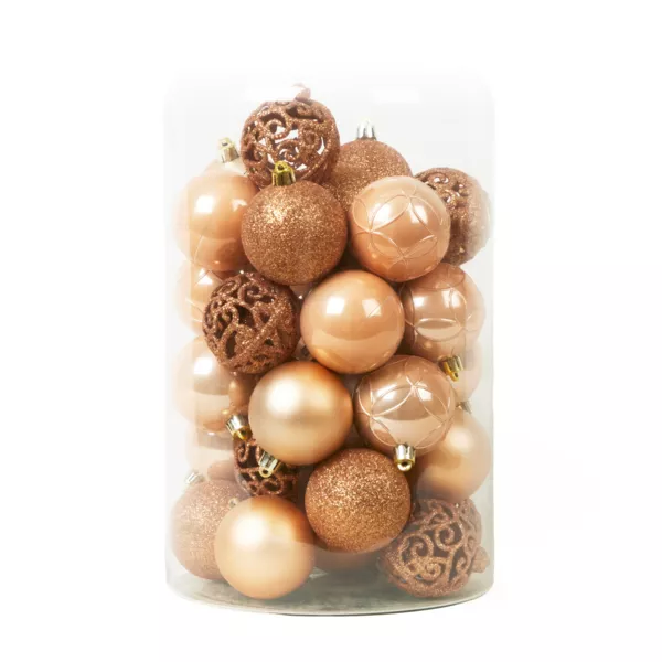 Set di 35 palline di Natale (D60 mm) Aravis mix Pesca