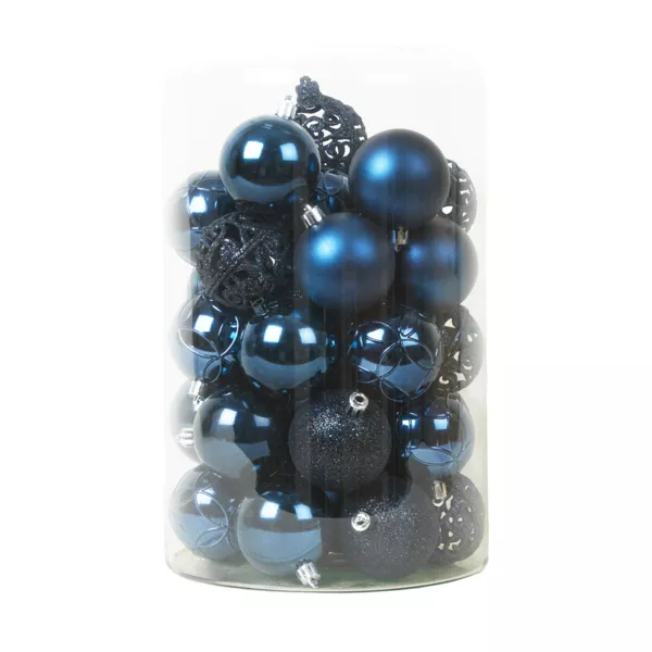 Lot de 35 boules de No�l (D60 mm) Aravis mix Bleu nuit