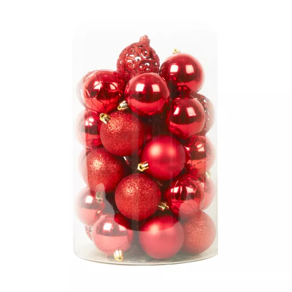 Set van 35 kerstballen (D60 mm) Aravis mix Rood