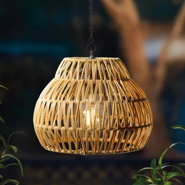 L�mpara colgante solar LED para jard�n (H28 cm) Kolparina Natural