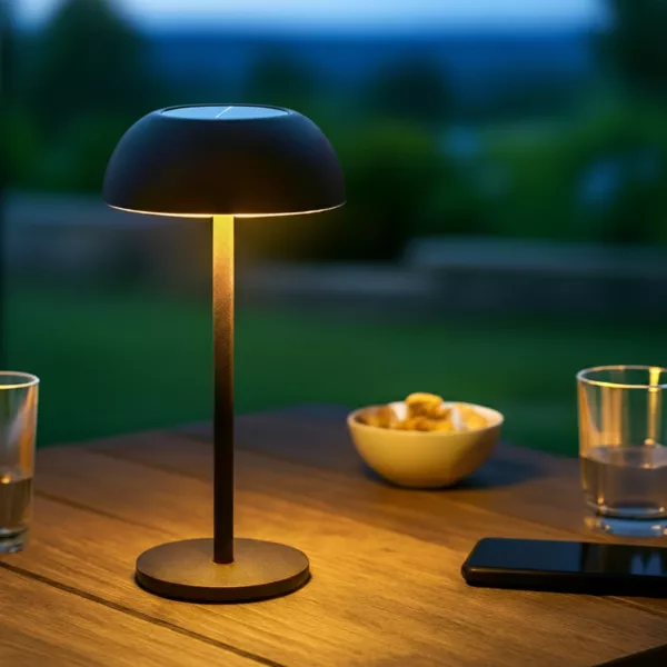 Lampada da tavolo solare LED (H33 cm) Malibu Nero
