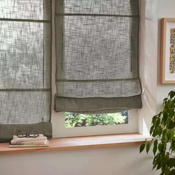 Estor plegable con barra de cortina (60 x 180 cm) Robin Verde romero