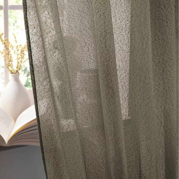 Rideau ajustable bouclette (140 x max 300 cm) Eliott Vert Kaki