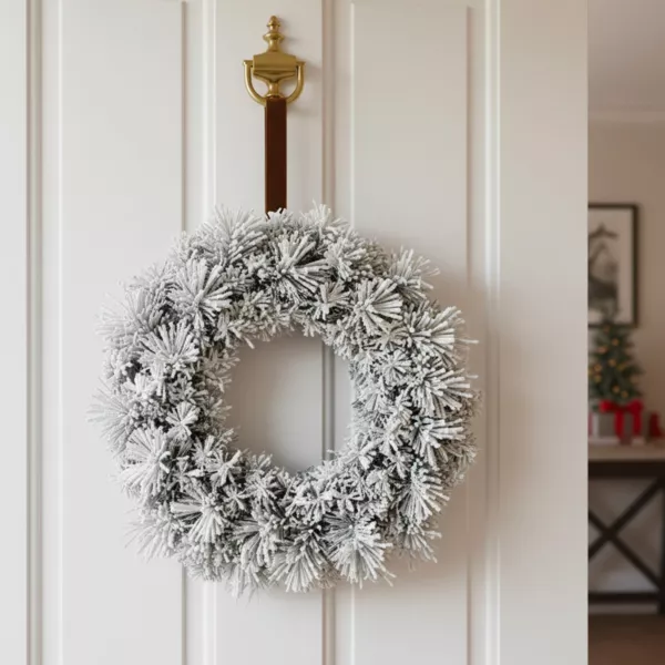 Julekrans (D50 cm) Edmonton Gr�n med sneeffekt