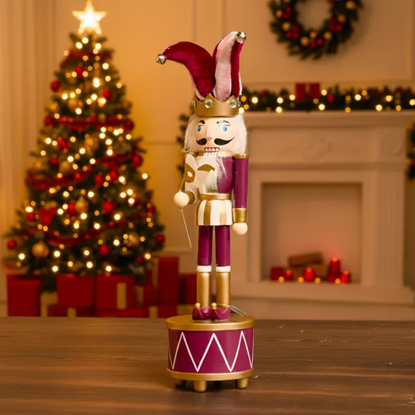 Carillon (H30 cm) Schiaccianoci Arlecchino Vino