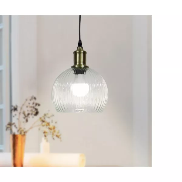 Glazen hanglamp (D20 cm) Velden Transparant