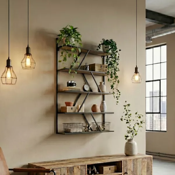 Etag�re murale m�tal 5 niveaux (83,8 cm) Dayso Noire