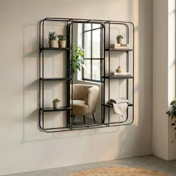 Metalen wandplank 6 niveaus (H89 cm) Vadym Zwart