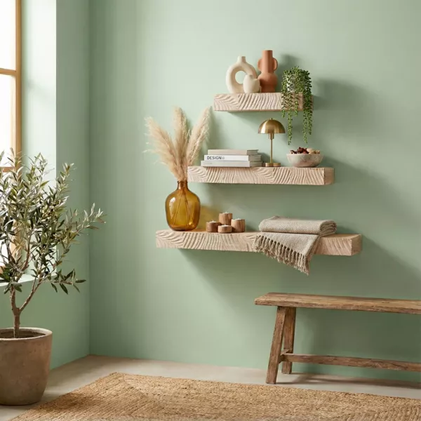 Lot de 3 �tag�res murales bois (L60 cm) Plano Marron