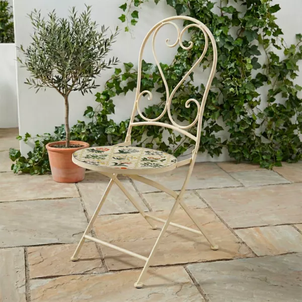 Silla bistr� plegable en mosaico Coimbra Crema