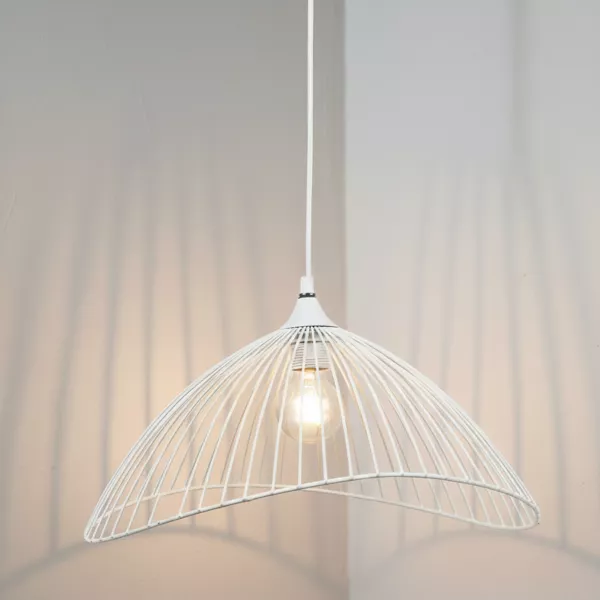 Suspension lumineuse filaire (D45 cm) Filla Blanche