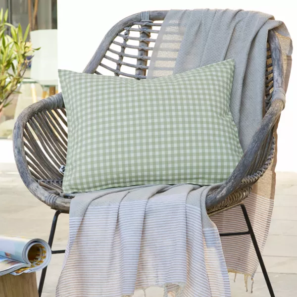 Buiten kussensloop vierkant (45 x 45 cm) Vickie Eucalyptusgroen