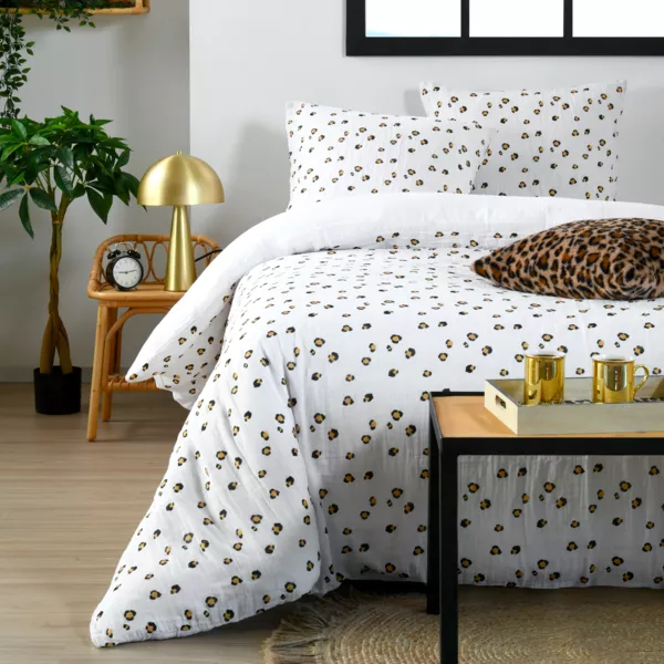 Copripiumino e due federe in doppio cotone (240 x 220 cm) Baguy Marrone