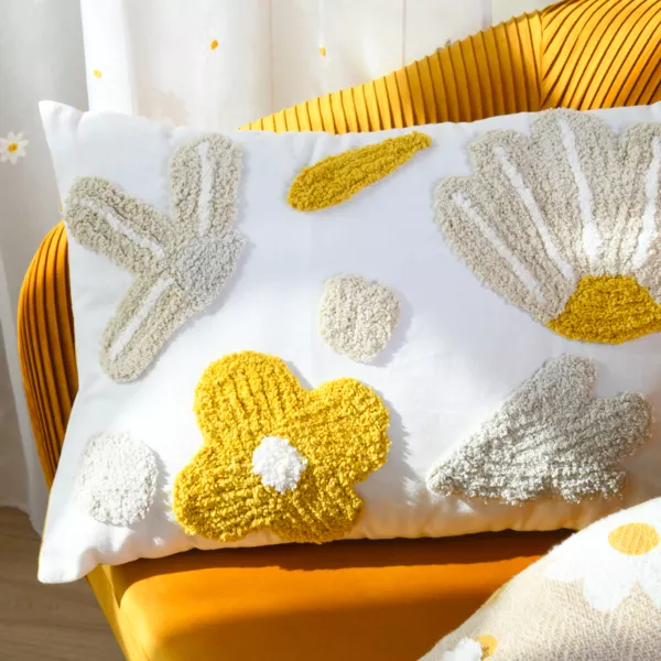 Coussin rectangulaire coton (40 x 60 cm) Camille Ecru