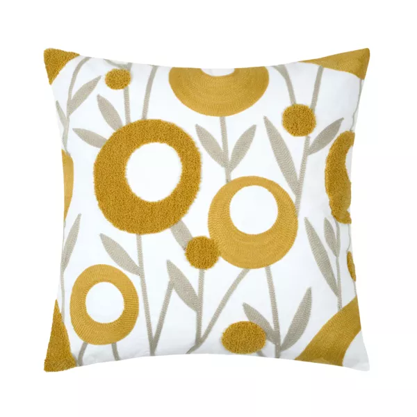 Coussin carr� coton (45 x 45 cm) Camille Jaune moutarde