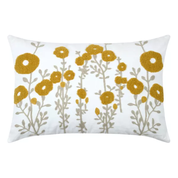 Coussin rectangulaire coton (40 x 60 cm) Camille Jaune moutarde