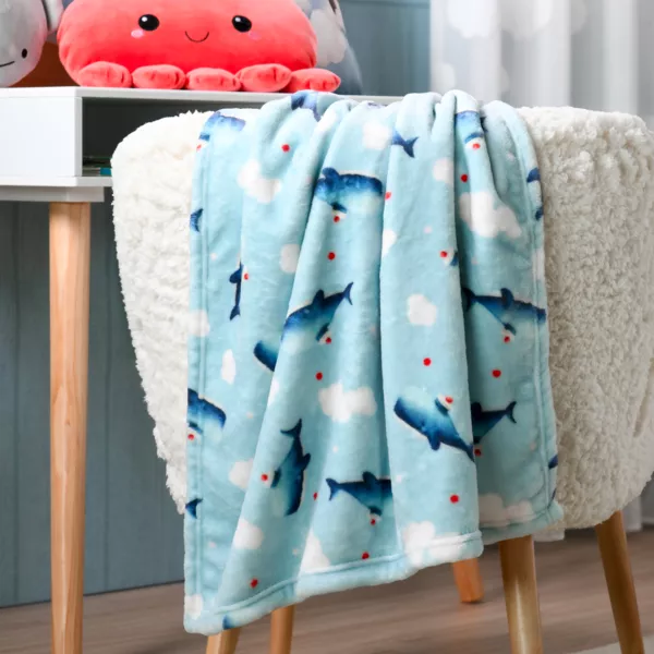 Plaid in flanella per bambini (70 x 100 cm) Moby Blu