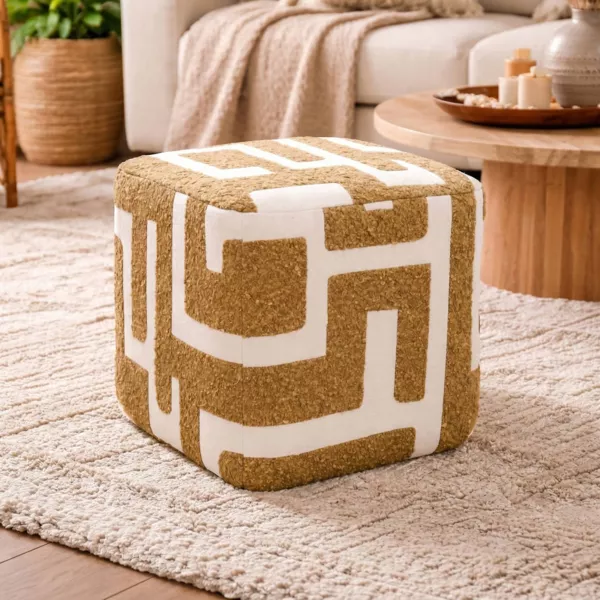 Pouf Boucl� (H40 cm) Ravellino Giallo senape