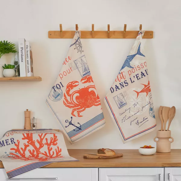 Set di 3 strofinacci in cotone (50 x 70 cm) Espadon Multicolore