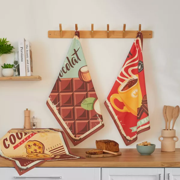 Set di 3 strofinacci in cotone (50 x 70 cm) Cocoa Multicolore