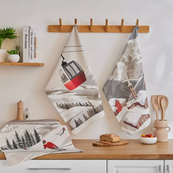 Set van 3 katoenen theedoeken (50 x 70 cm) Izar Meerkleurig