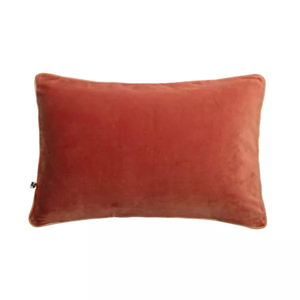 Rechthoekig katoenen fluwelen kussen (40 x 60 cm) Victor Terracotta