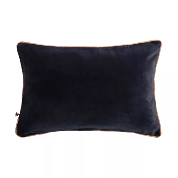 Coussin rectangulaire velours de coton (40 x 60 cm) Victor Bleu nuit