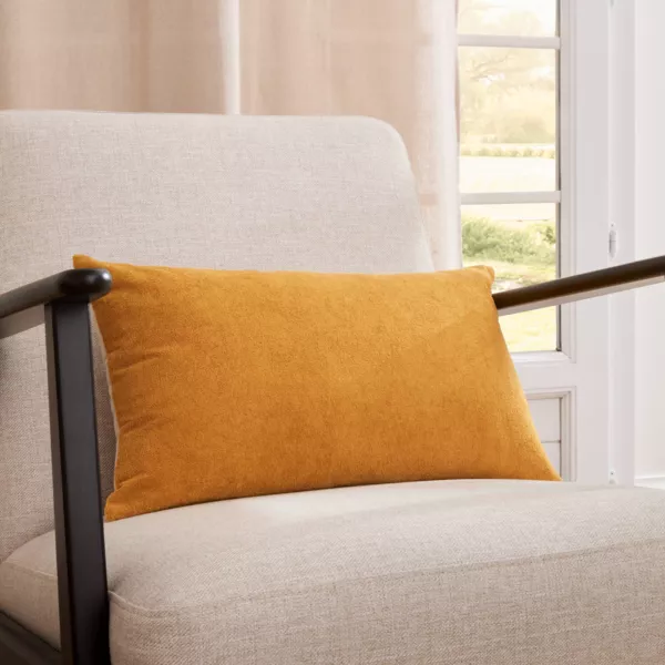 Coj�n rectangular de bucle (30 x 50 cm) Ava Amarillo ocre