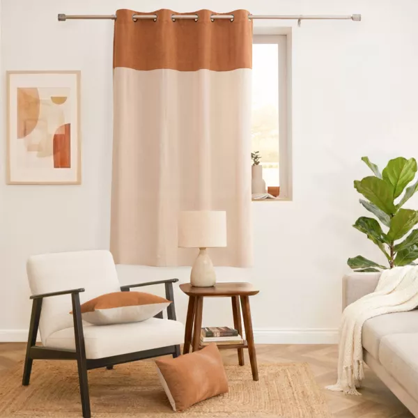 Gordijn met lusjes (140 x 180 cm) Ava Camel